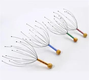 

New 100pcs/lot 12 Finger Head Relax Massager Hair Held SPA Scalp Neck Stress Relief Massage Release Head Physician