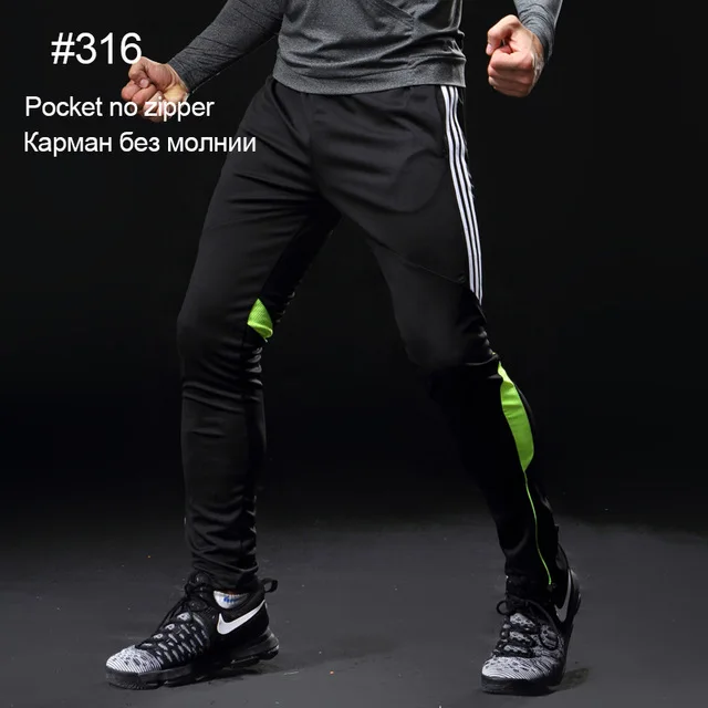 BINTUOSHI штаны для бега мужские с карманами Футбол тренировочные штаны для бега фитнес, тренировки, Спорт Брюки - Цвет: 316green
