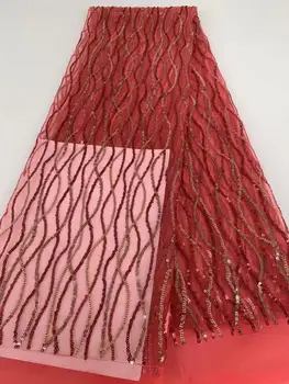 

special sequins african french net lace fabric FD128 tulle net embroidery lace fabric for party dress