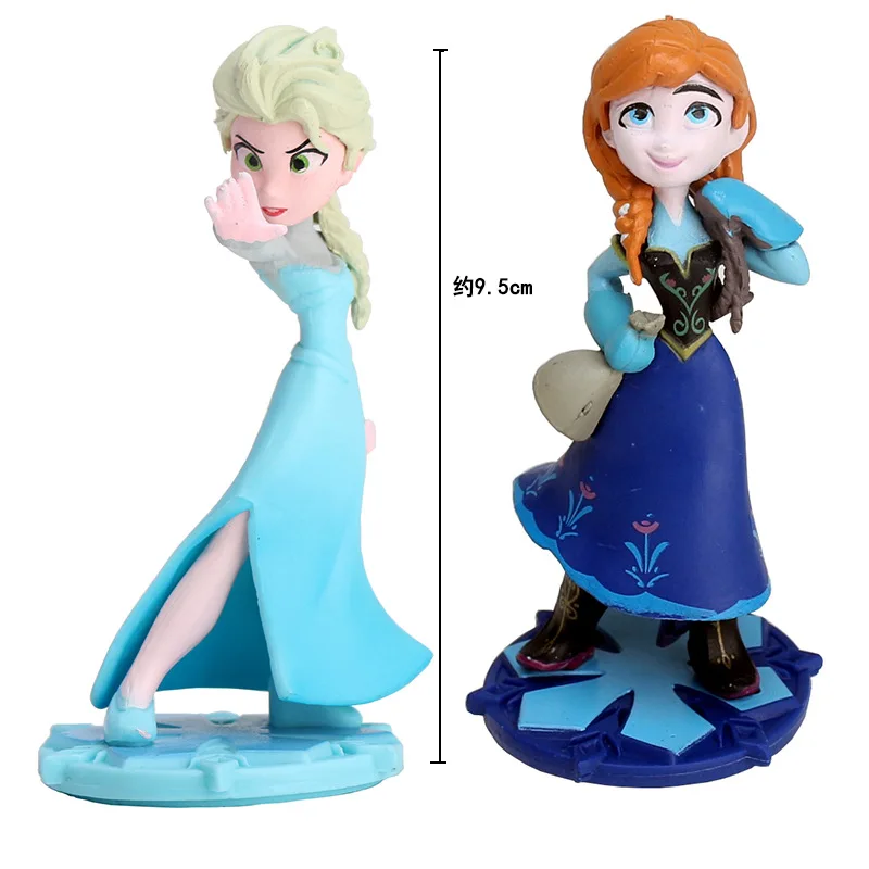 

2Pcs/Set Elsa Anna Princess Doll Anime Plastic Action Figures Toys Figures Collection Ice and Snow Country Hand Puppet Kids Toy