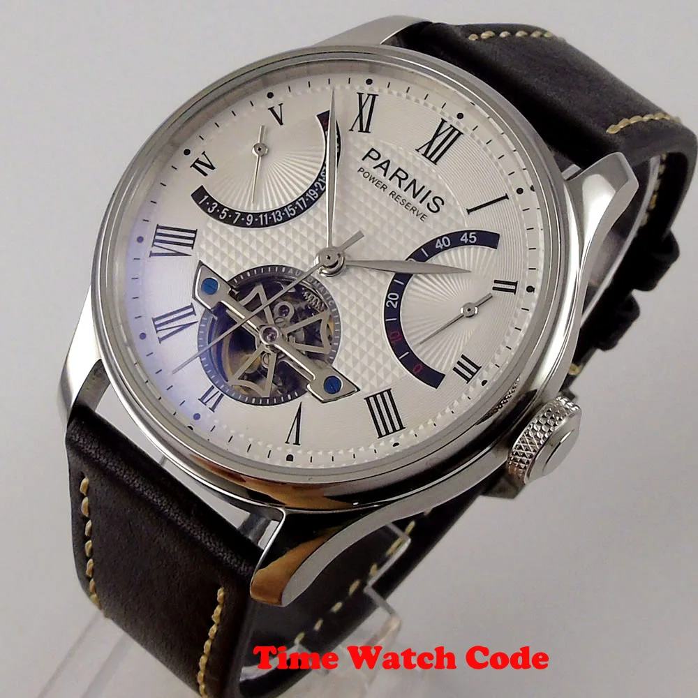 43mmPARNISAutomaticMensFlywheelWatchST2505movementWhitedial