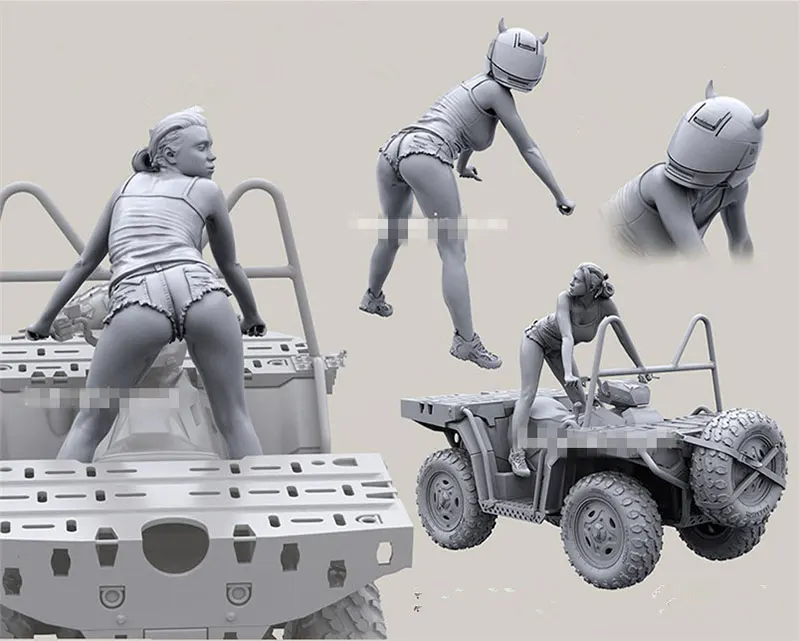 

Sexy 1:35 Scale Modern American Army Off-road Vehicle Hot Pant Beauty 2 Female Miniatures Unpainted Assembling Resin Model Kits