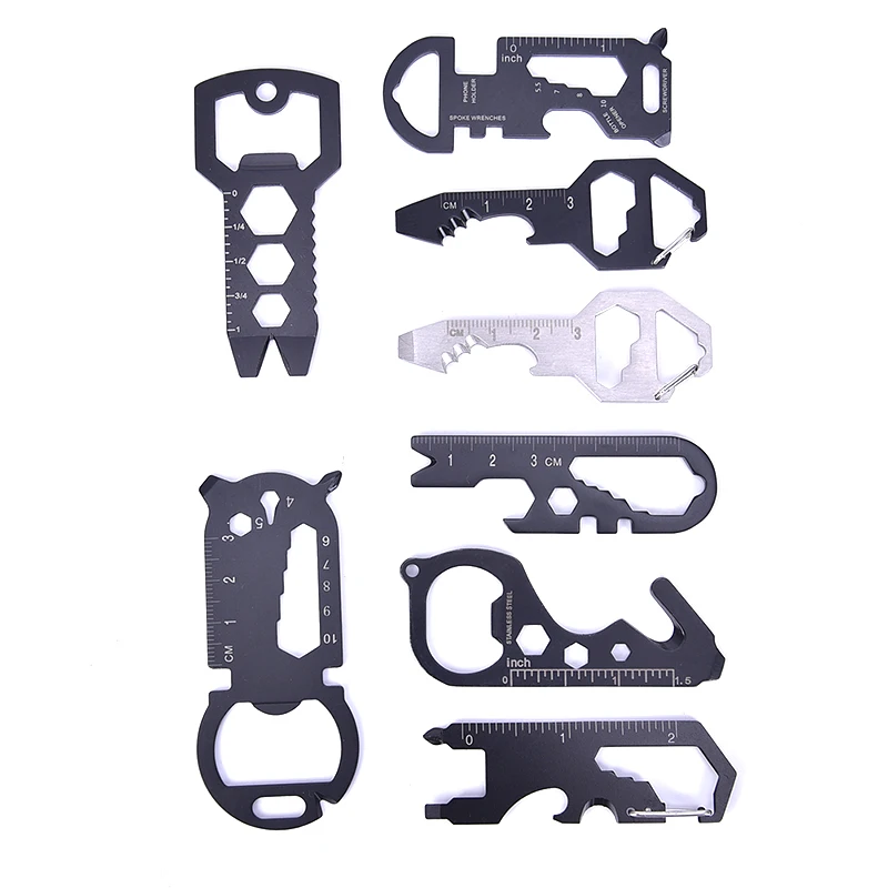 Multitools Stainless Steel Keychain Outdoor Survival Gear Gadget Bottle Opener Multi Pocket Tool Pendant Keyring