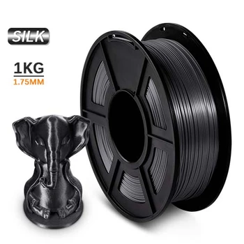 

PLA Filament pla silk 3D Printer filament effect 1KG 1.75mm -/+ 0..02mm 2.2lbs Silk Texture Refills Biodegradable Material BLACK