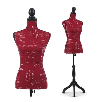 

iKayaa Female Mannequin Torso Dress Form with Wood Tripod Stand Pinnable Size 34" 26" 35"