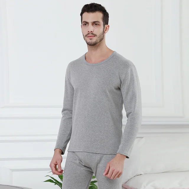 male-lightgray Jerrinut женское/Мужское теплое термобелье кальсоны для женщин/мужское термобелье нижнее белье зимний комплект термобелья - Цвет: male-lightgray