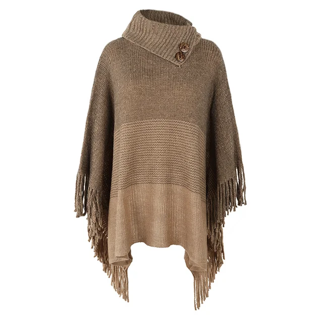 Plus size poncho with two buttons