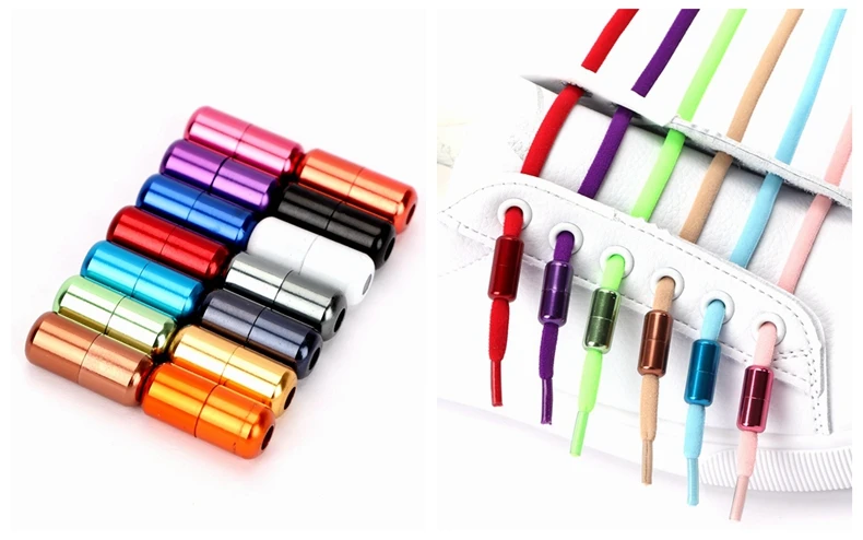2pcs /1 set Metal Shoelaces lock Accessories No Tie Shoelaces Metal Lace Lock DIY Sneaker Kits Silver Gold Metal lace buckle
