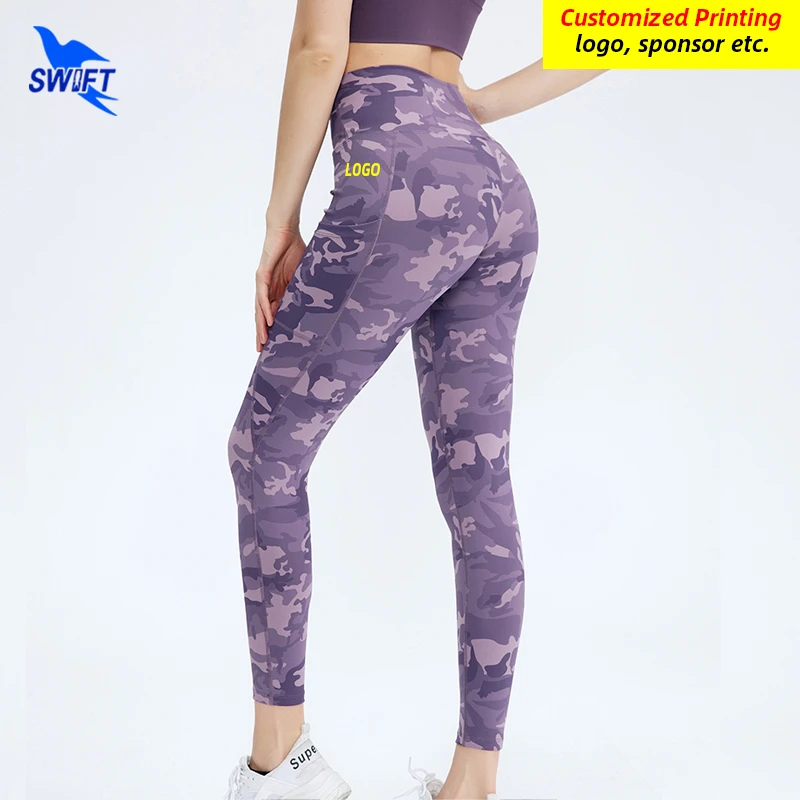 Mallas deportivas con LOGO personalizado para mujer, Leggings elásticos de cintura para correr, gimnasio, Fitness, Yoga, secado rápido|Pantalones de yoga| - AliExpress