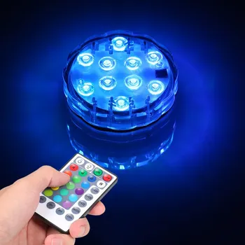

10 LED Submersible Light Underwater Waterproof Light Multicolor Aquarium 10 LED Submersible Light Underwater