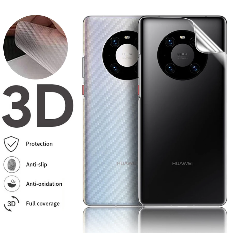 3D задняя пленка из углеродного волокна для Huawei Mate 40 P20 P30 P40 P50 Pro Мягкая матовая