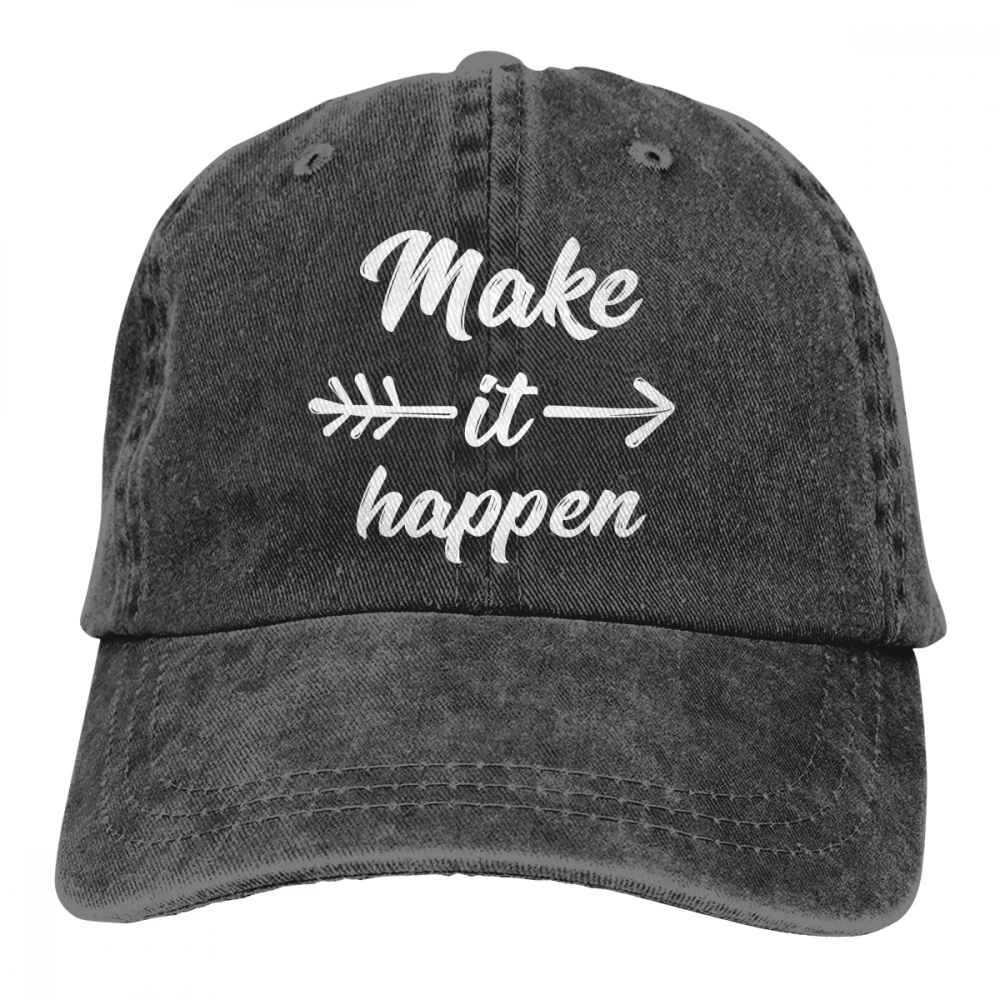 Make It Will Casquette, Черная мужская и женская джинсовая бейсболка, регулируемая бейсболка для гольфа