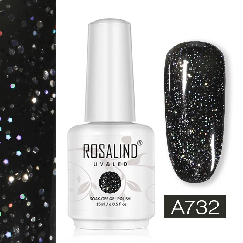 RHA732 ROSALIND 15 мл Блестящий неоновый Гель-лак для ногтей гибридные Лаки нужен УФ светодиодный маникюрный неоновый дизайн для ногтей впитываемый базовый верхний слой гель Праймер - Цвет: RHA732