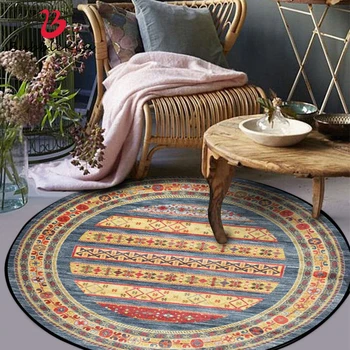 

Bubble Kiss Round Rugs And Carpets For Living Room Retro Palace Style Home Decoration Carpet Anti-Static Bedroom Bedside Carpet