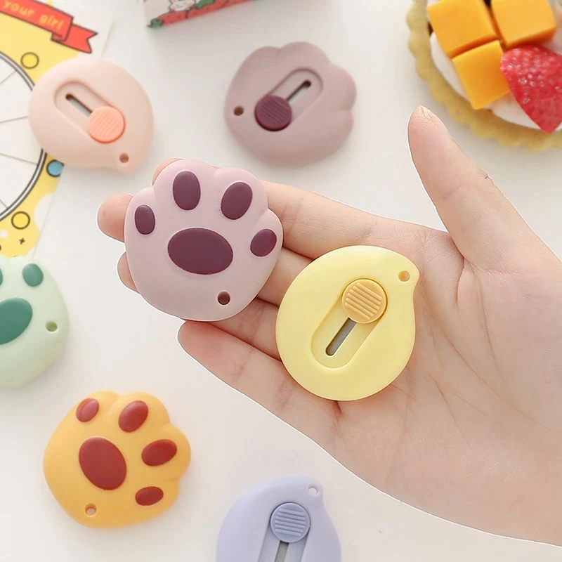

Cute Fat Cat Paw Art Utility Knife Express Box Knife Paper Cutter Craft Wrapping Refillable Blade Stationery School Office