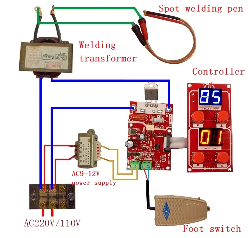 NY-D04 spot welder control board adjusts time and current, including power supply and film set images - 6