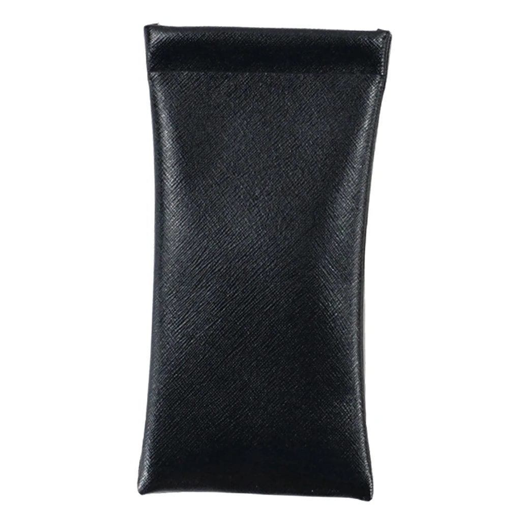 Soft Squeeze Top Leather Sunglasses Pouch Anti-Scratch Reading Glasses Holder Padded Vinyl Storage Organizer Protector for Men