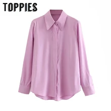 Pink Long Sleeve Shirt Fall Ladies Tops Women Button Shirt haut femme blusas mujer de moda