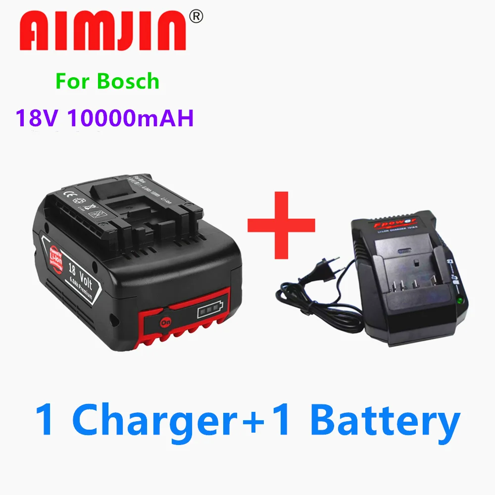 

NEW Original18V 10000mah Rechargeable Lithium Ion Battery for 18V Bosch Electric Tool Backup Battery +Charger