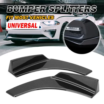 

Carbon Fiber Look 2Pcs Car Front Bumper Splitter Lip Deflector Spoiler Lip Diffuser Bumper Canard Lip For BMW For Benz For Audi