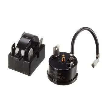 

uxcell Refrigerator Starter Relay 33 Ohm 3 Pin + Compressor Thermal Overload Protector 15 Ohm 4 Pin Starter