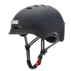 Capacete da motocicleta iluminação farol luz traseira de advertência flash carregamento usb scooter elétrico equilíbrio equitação patinação capacete segurança