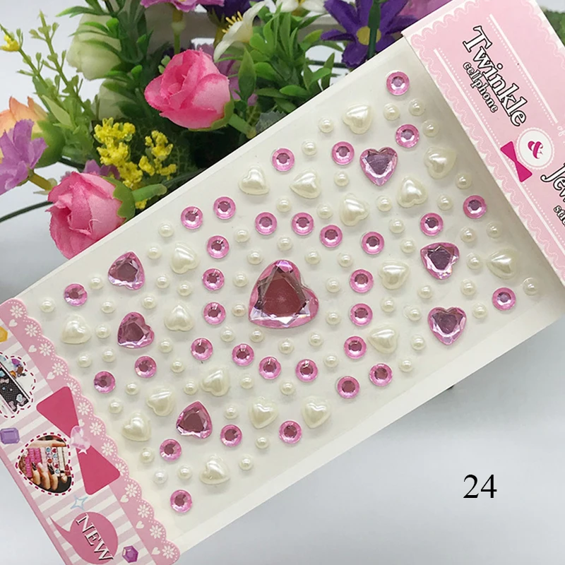 1장 얼굴용 라인스톤 스티커 패션 바디 스티커 귀여운 눈썹 장식 3D 다이아몬드 공예 DIY 얼굴 스티커 컬러풀한 달콤한 스티커