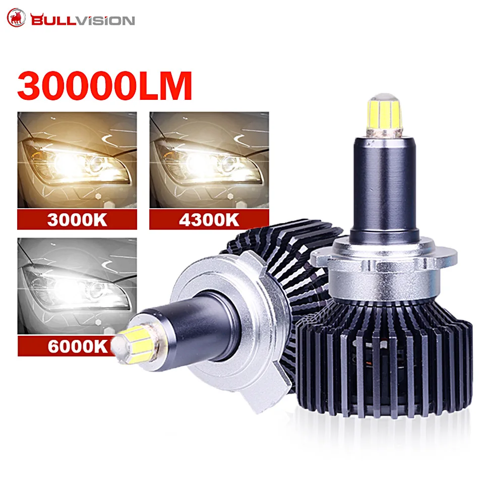 30000 люмен H7 LED ные лампы фар H1 HB3 led 9005 HB4 D2S H11 9012 HIR2 светодиодный 360 градусов canbus