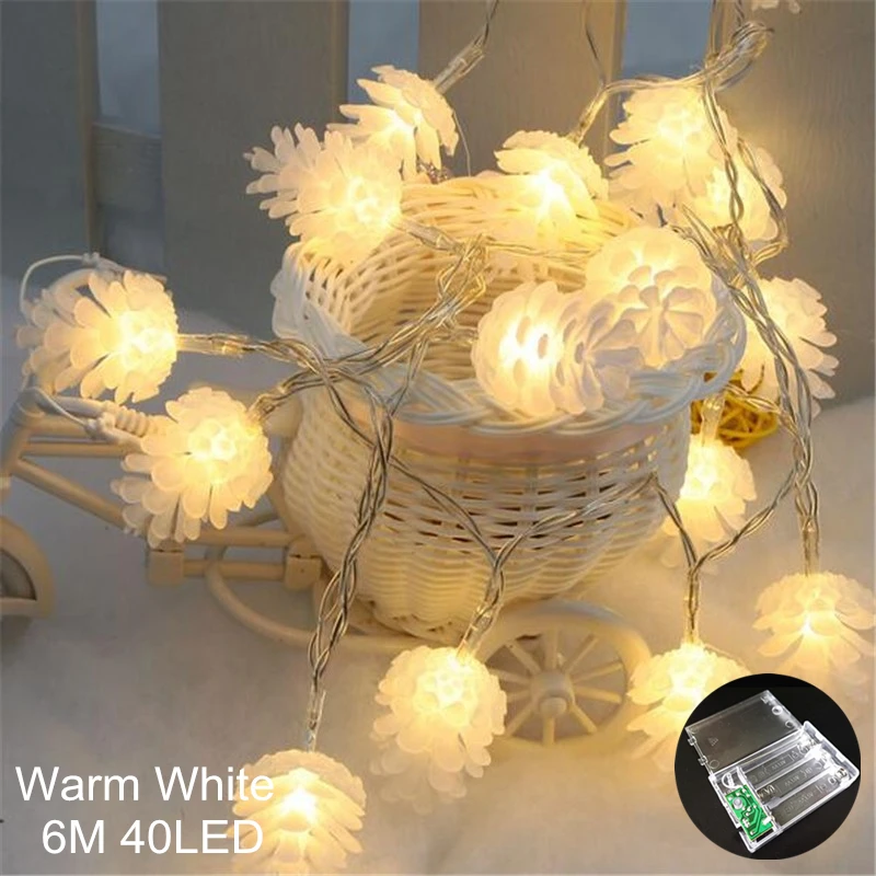 Christmas Decor for Home Elk Bell String Light LED Hanging Garland Christmas Tree Decor Ornament Navidad Xmas New Year Gift - Color: 532-Warm