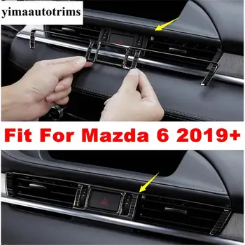 

Stainless Steel Center Air Conditioning AC Outlet Vent / Warning Lamps Decoration Strip Cover Trim Fit For Mazda 6 2019 2020
