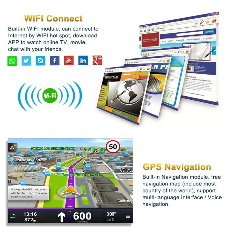 RK-A720 7 дюймов сенсорный экран четырехъядерный Android 8,0 Стерео gps навигация Bluetooth WiFi радио в тире головное устройство для VW