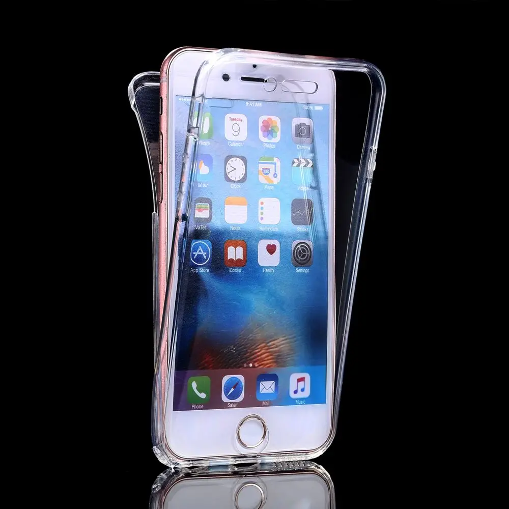 Funda de silicona de cuerpo completo para IPhone, 11, 12 Pro, Max, X, Xr, Xs, a prueba de golpes, suave, para IPhone 8 Plus, 7, 6S, 6, 5, SE2, 12 Mini, 360