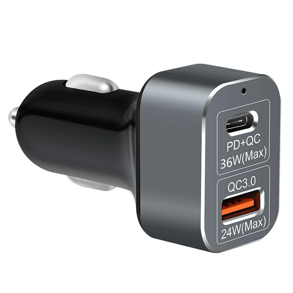 60 Вт QC PD 3,0 Автомобильное зарядное устройство адаптер двойной порт usb type C Быстрая зарядка для универсальных телефонов
