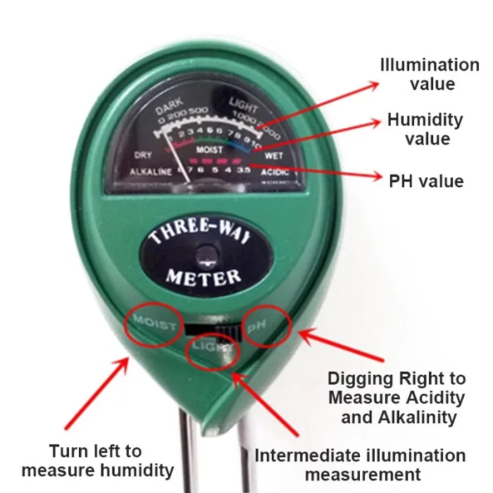 3 в 1 светильник влажности рН-метр растения цветы садовый анализатор почвы тестер инструмент TB