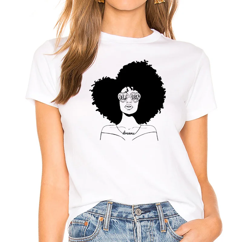 Женская футболка Lovin' My Melanin Skin черная в африканском стиле для девушек женская