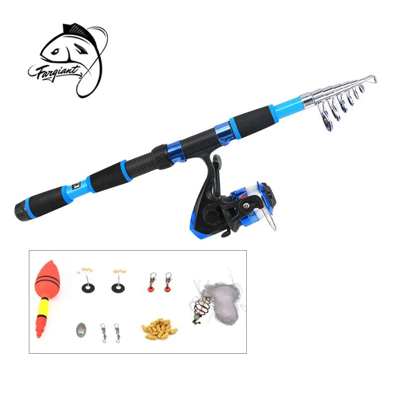 

Fargiant Rod Combos Fishing Rods 1.8/2.1m Blue Red Telescopic Fishing Rod And Reel Set Fishing Reel Pole Sets Tackle