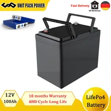 Lifepo4 Batterij 12V 24V 100Ah Lithium Lion Batterij 4000 Cirkel Leven 100A Bms Voor Rv Outdoor Marine Oplaadbare omvormer