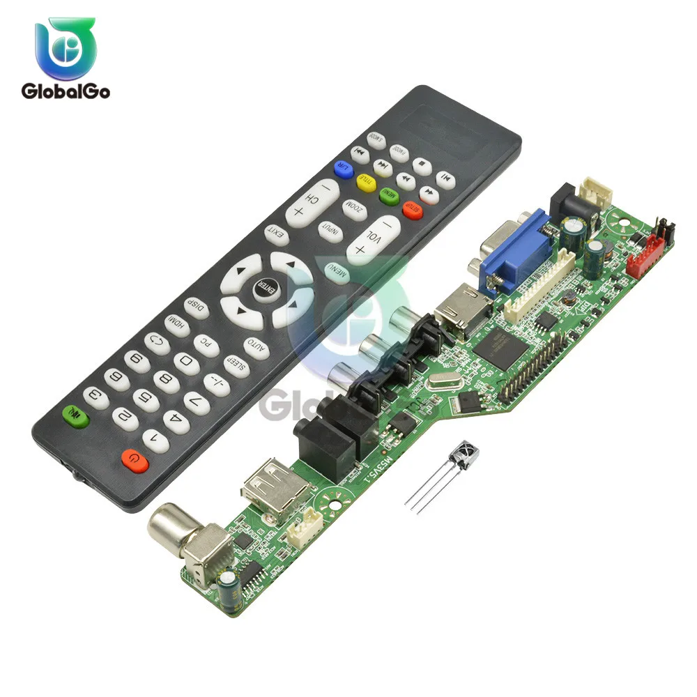 

Universal LCD USB Controller Board Remote Control Resolution TV Motherboard VGA HDMI AV TV Driver Board Module
