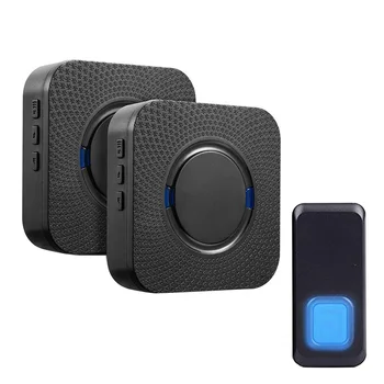 

Wireless Waterproof Doorbell 300m Range 2 Plugin Receivers Long Range Touch Button Home Security Loud Doorbell Self Powered