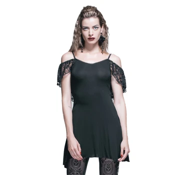 

Devil Fashion Women Gothic Steampunk Long Sleeve T-shirt Women Lace Club Wear Slim Fit T-Shirts