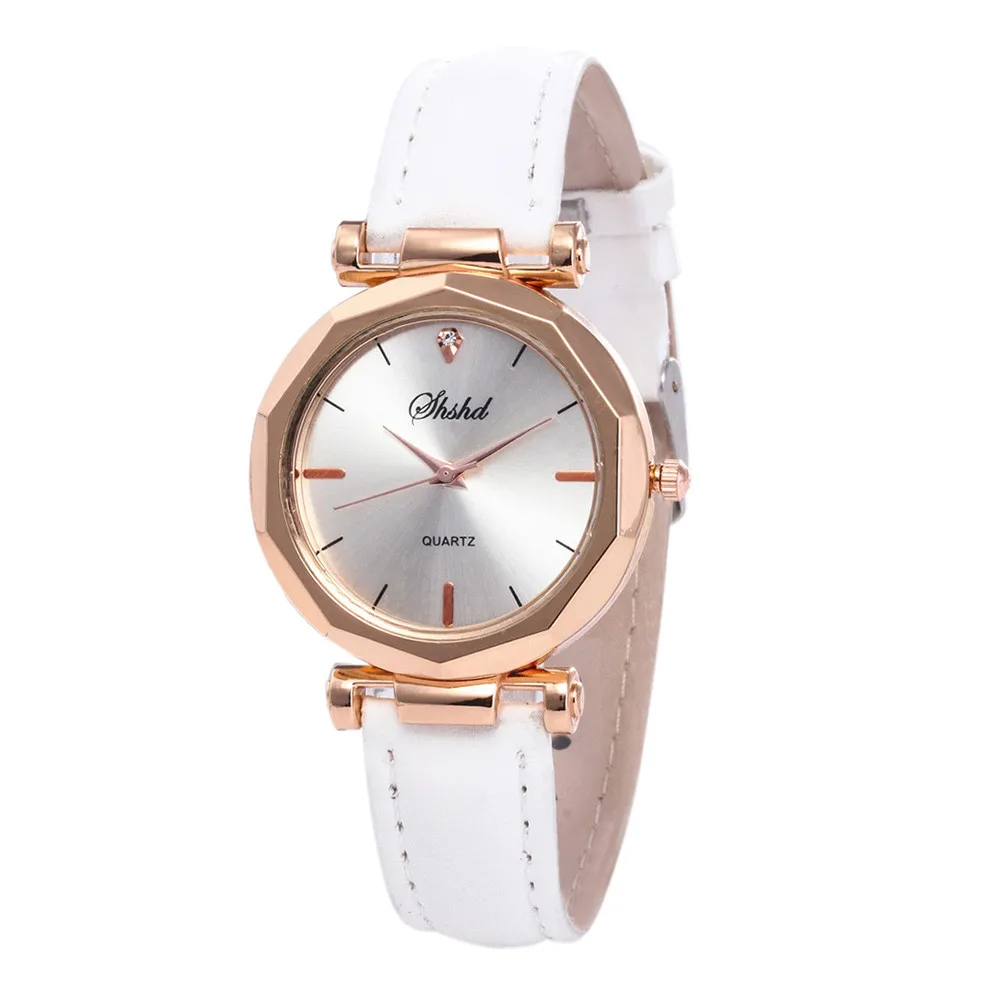 Новые модные женские часы с кожаным ремешком, женские повседневные часы, кварцевые наручные часы, женские подарки, белые часы, Relogio Feminino - Цвет: N