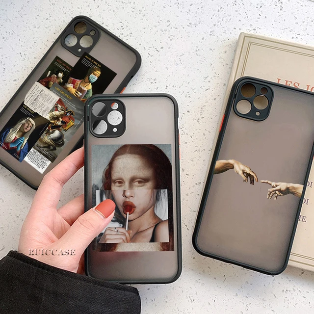 Art Case Iphone 11 12 14 Pro Max 7 8 Plus Soft Bumper Matte Hard Cover 13 -  Mobile Phone Cases & Covers - Aliexpress