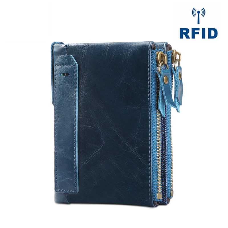 2019 100% кошелек из натуральной кожи с функцией блокировки Rfid Для мужчин короткий