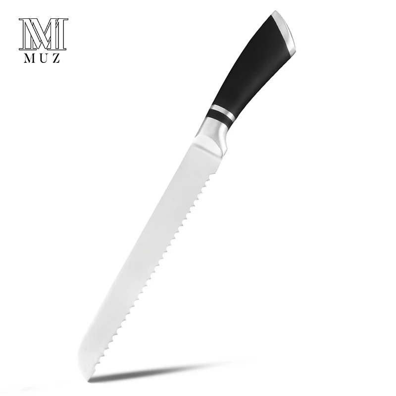 Высокое качество, набор ножей из нержавеющей стали, инструмент для приготовления пищи, японский кухонный нож, очень острый Кливер, суши, сантоку, шеф-повара, кухонные ножи - Цвет: 8 inch Bread Knife