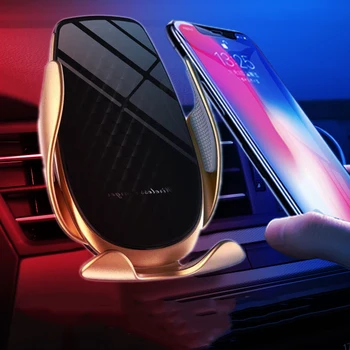 

Automatic Clamping Car Phone Holder for iPhone X Xs XR Fast Wireles Charging Air Vent Dashboard Phone Holder for Samsung