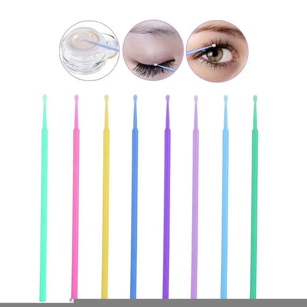 2019 New 100Pcs Pack Disposable Plastic Makeup Brushes Eyelash Swab Micro brushes Eyelash Extension Lint Free 2