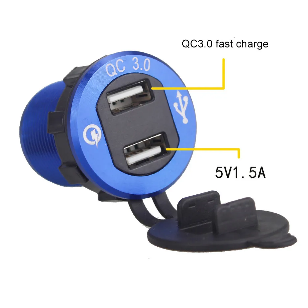 Светодиодный QC3.0 адаптер для быстрого автомобильного Зарядное устройство usb DC12V