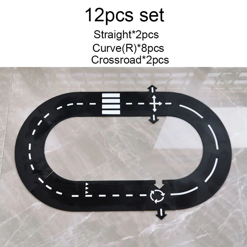Автомобильные игровые коврики коврик пазл Гибкая гоночная дорога игрушка трек ковер игра город движение шоссе строительные игрушки для детей Мальчики Девочки Подарки - Цвет: 12 pcs
