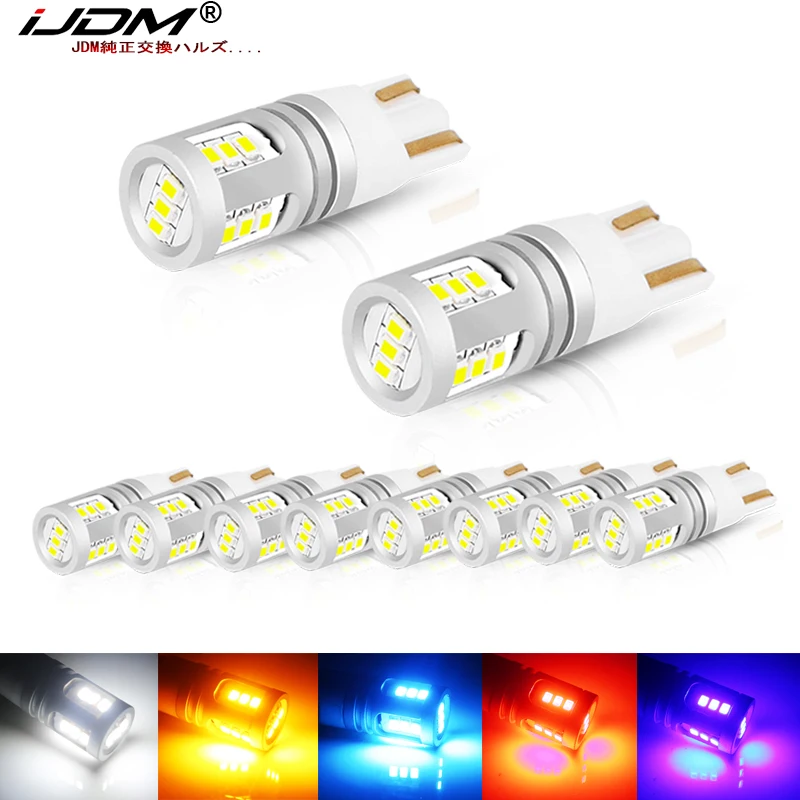 iJDM W5W LED T10 Canbus No Error Car lamps 168 194 Turn Signal Parking Lights Side Marker Light Back up Reverse Lights 12V-32V
