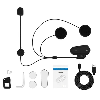 

New Qtb35 Black Waterproof Ip54 Motorcycle Helmet Wireless Bluetooth Headsets Riding Handsfree Fm Radio Stereo Mp3 Earphone Easy